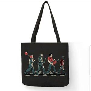 New "Abbey Road Walking Horror" Canvas Tote Bag – Printed Both Sides